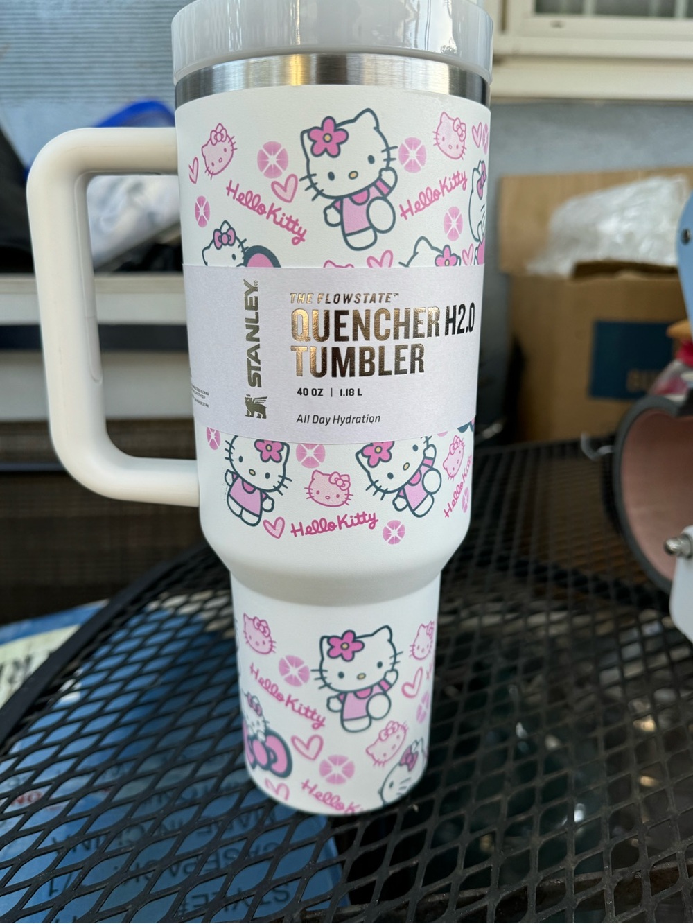 Stanley White & Pink Hello Kitty Quencher H2.0 Tumbler